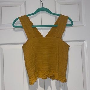 YELLOW/GOLD CROPPED FRILLY TANK